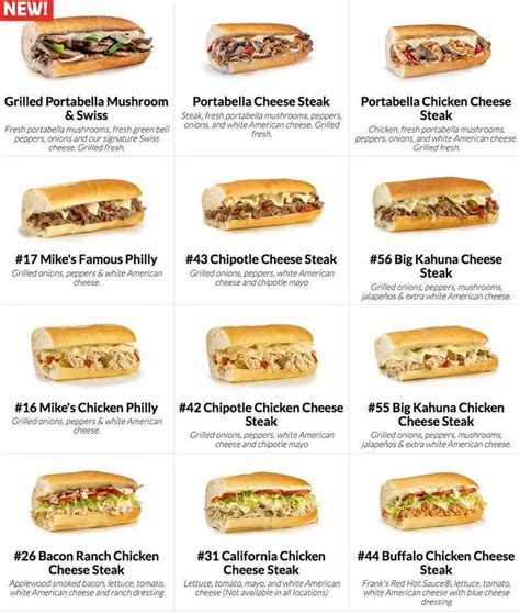 Menu for Jersey Mike's Subs (691 Marks St Ste C Henderson , 89014)