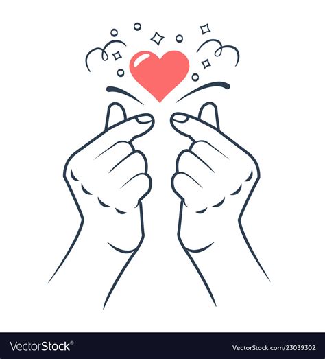 Korean love sign Royalty Free Vector Image - VectorStock