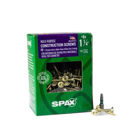 SPAX #8 x 1-1/4-in Yellow Zinc Multi-Purpose SPAX Multi-Purpose ...