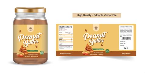 Peanut butter label design, Organic Peanut Butter Premium quality ...