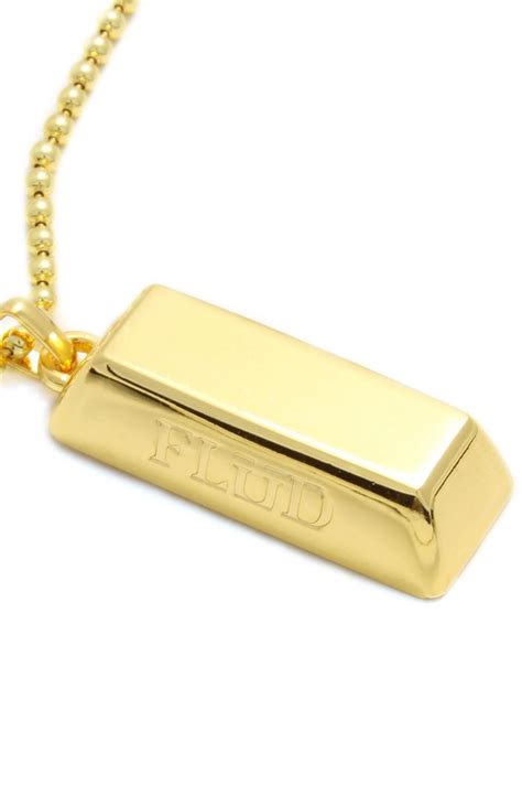 Flud Watches Necklace Gold Bar in Gold