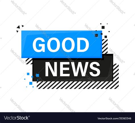 Good news banner in flat style Royalty Free Vector Image