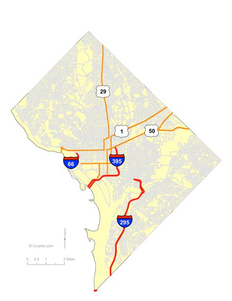 Washington, DC's Interstates and Hwys Map - CCCarto.com