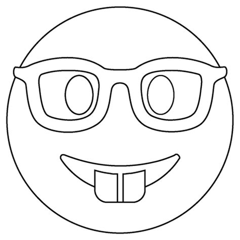 Nerd Face Emoji coloring page | Free Printable Coloring Pages