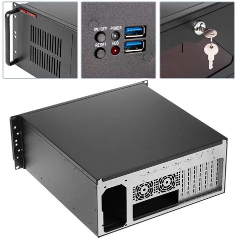 Server case rackmount chassis 19 inch IPC microATX ATX 4U 3x5.25 inch 7x3.5 inch depth 450mm ...