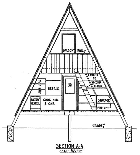 Free A Frame Cabin Plan with 3 Bedrooms