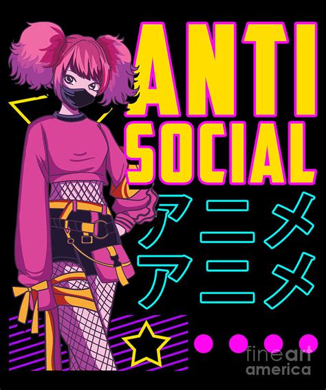 Aesthetic Anti Social Anime Girl Vaporwave EDM Digital Art by The ...