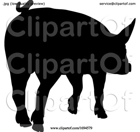 Pig Silhouette Farm Animal by AtStockIllustration #1694579