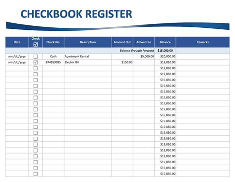 30 Printable Check Register Templates (Excel) - TemplateArchive