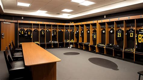 Black Hole Stadium Locker Room With Gold Background, Locker Room ...