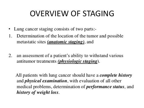 Staging of bronchogenic carcinoma