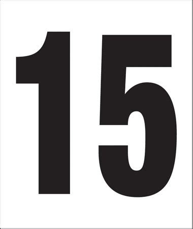 Pump Decal- Black on White, "Number 15"