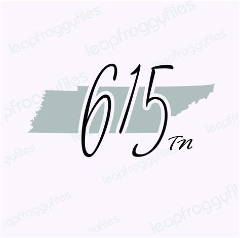 Tennessee Area Code 615 Area Code 615 Svg File/svg Png Eps Dxf ...