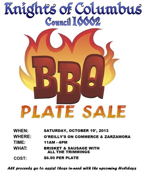 Fundraiser Bbq Plate Sale Ticket Template