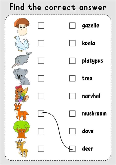 Matching game for kids. Learn English words. Education developing ...