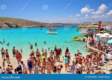 Blue Lagoon at Comino Island, Malta. Editorial Photo - Image of harbor ...