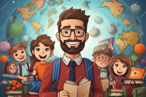 Premium AI Image | Happy teachers day greeting card template School