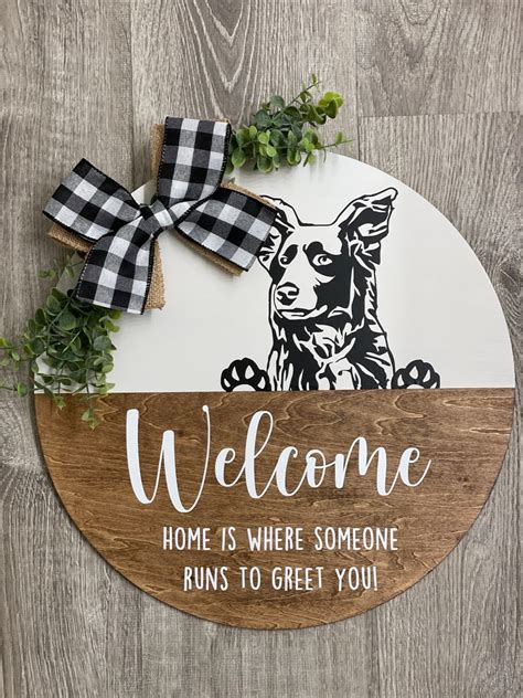 Custom Pet Sign/ Personalized Front Door Pet Sign/ Hello/ Dog | Etsy