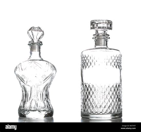 Liquor decanter made of glass isolated on white background,Crystal ...