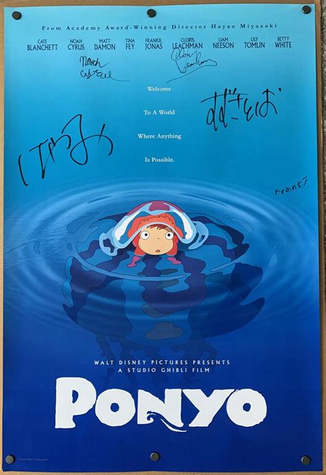 PONYO MOVIE POSTER 2 Sided ORIGINAL RARE *SIGNED* 27x40 HAYAO MIYAZAKI ...