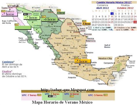 Saber que...: Mapa horario de verano para México