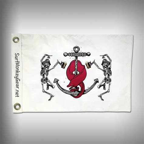 Drunken Pirate Skulls Flag - Marine Grade - Boat Flag 16 | Skull flag, Boat flags, Pirate skull