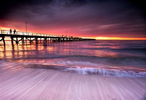 Sunset on Semaphore Beach, Adelaide South Australia | Summer sunset ...