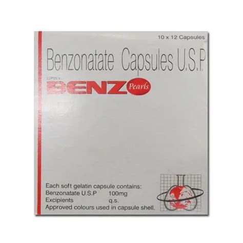 Benz Pearls Capsule (Benzonatate 100mg) - PharmacyDelivers.com