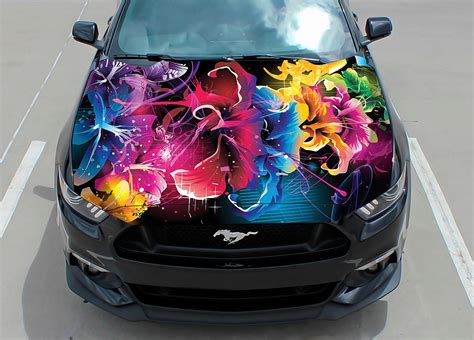 Car Hood Decal Vinyl Sticker Graphic Wrap Decal Flower - Etsy Australia