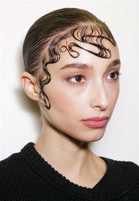 Face | Runway hair, Wet look hair, Catwalk hair