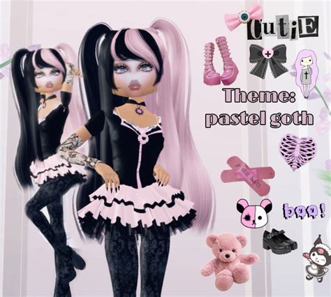 Dress To Impress DTI Roblox Theme Pastel Goth in 2024 | Pastel goth ...