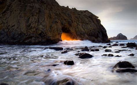 Pfeiffer Beach Sunset Mac Wallpaper Download | AllMacWallpaper