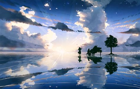 Your Lie in April Piano Sky HD Wallpaper by advarcher