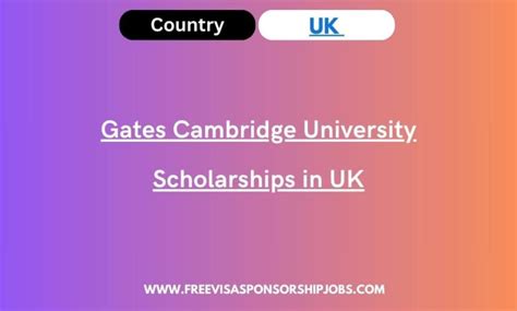 Gates Cambridge University Scholarships in UK 2024-25