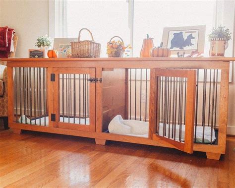 Handmade Furniture Grade Double Dog Crate - Solid Wood - Cherry by ...