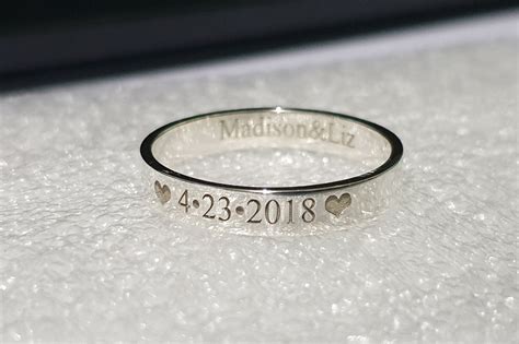 4mm Sterling Silver BEST FRIEND RINGS Personalized Custom Name - Etsy