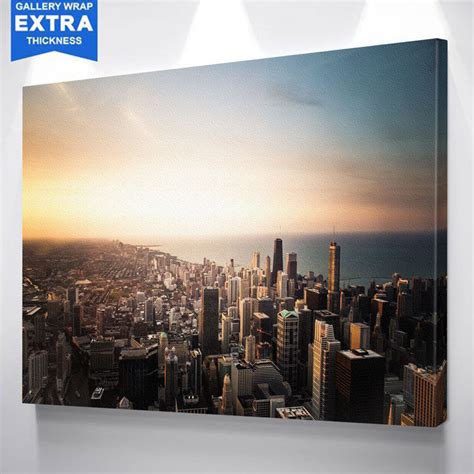 Chicago Aerial Skyline Canvas - Zapwalls