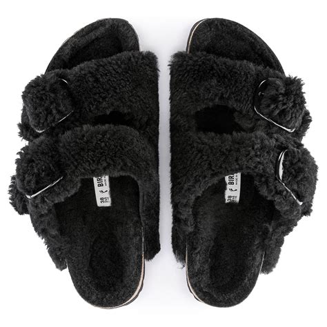 Arizona Big Buckle Shearling Teddy Black | BIRKENSTOCK