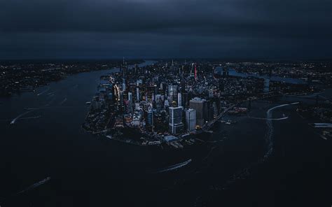 Download wallpaper 3840x2400 new york, city, aerial view, night, buildings 4k wallaper, 4k ultra ...