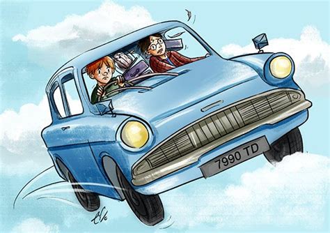 a car with three people in it flying through the air, and one is driving