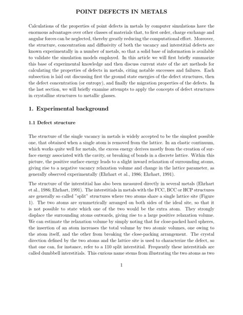 (PDF) Point Defects in Metals