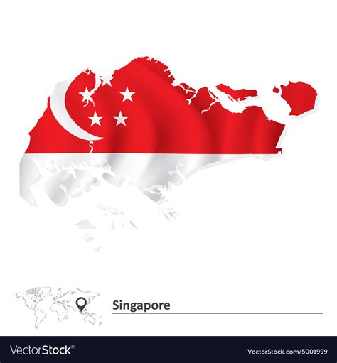 Singapore Map With Flag