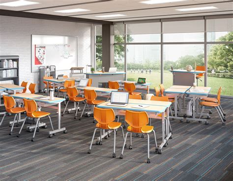 Hey, rectangle shaped desks can still be cool, too! This learning ...