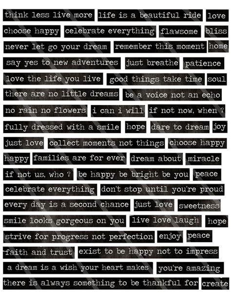 Digital Collage Sheet Words Phrases Inspirational Motivation Collage ...