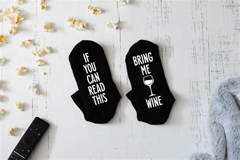 If You Can Read This Bring Me Wine Novelty Socks Stocking | Etsy