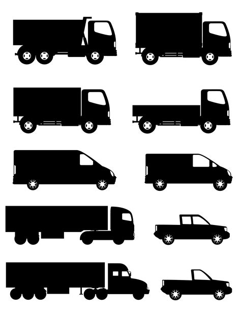 Truck Tractor Icon Trunk Car Black Silhouette Side View Vector Simple | My XXX Hot Girl