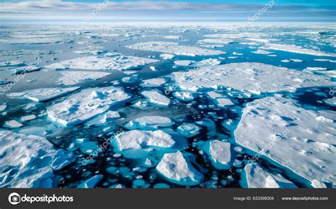 Landscape North Pole Climate Change Has Caused Melting Ice Caps — Stock ...