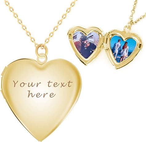 Amazon.com: Personalized engraved Text&Photo Locket That Holds 2 ...