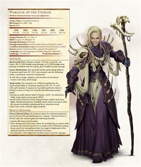 Warlock Undead | Dnd dragons, Dungeons and dragons rules, Dnd monsters