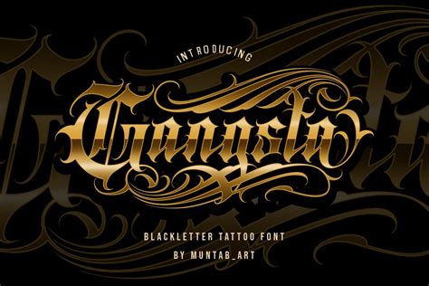 Gangsta Typeface | Tattoo Fonts (515659) | Tattoo | Font Bundles